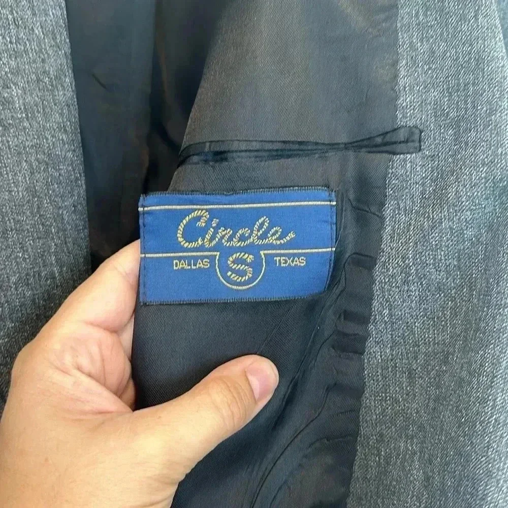 CIRCLE S Men’s Boise Western Cowboy Suit Coat Blazer Heather Charcoal Sz 54R